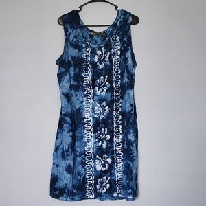 Raya Sun Navy Tie-Dye Floral Mini Dress